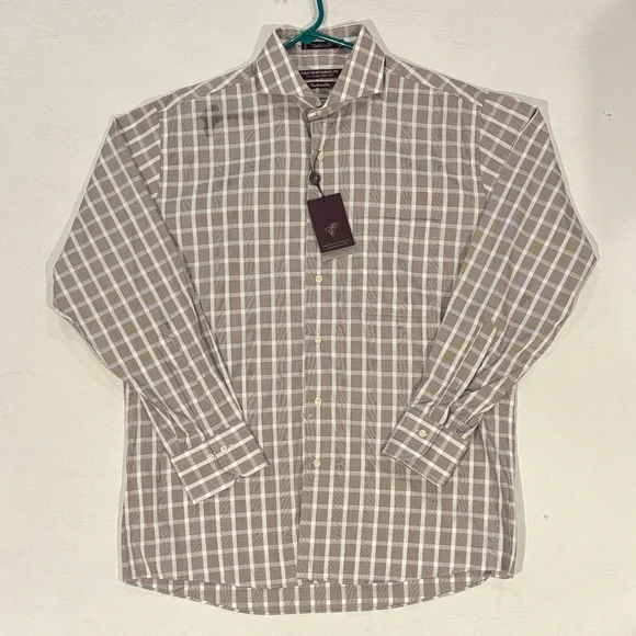 Classic Tan Plaid Button-Down Shirt - Picture 10 of 10